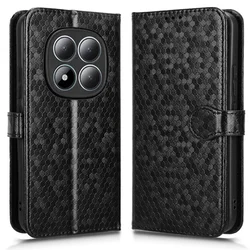 GS Ovitek za Xiaomi Redmi Note 15 Pro 5G, denarnica v obliki rombov, črn