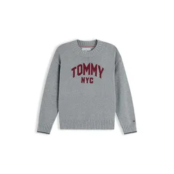 TOMMY HILFIGER Pulover siva/temno rdeča