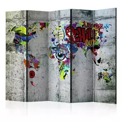 artgeist Paravan Graffiti World I, 5-Delni, Dvostranski