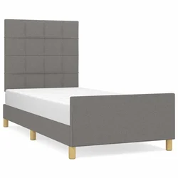 Vidaxl Posteljni okvir brez vzmetnice temno siv 90x190 cm blago