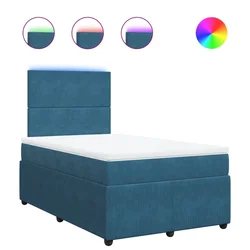 Vidaxl Box spring postelja z vzmetnico modra 120x200 cm žamet
