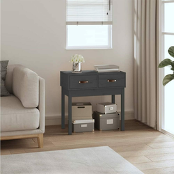 Konzolni stol sivi 76,5 x 40 x 75 cm od masivne borovine