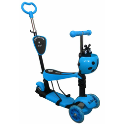 R-Sport Otroški trikolesni skuter H3 Blue 5in1 s kolesi LED