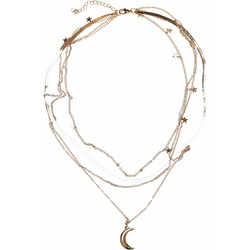 Necklace with star layering - gold color