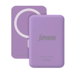 Superior Power Bank MagSafe 15W Wireless 5000mAh, Ljubičasti