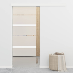 Den Drsna vrata ESG steklo in aluminij 76x205 cm srebrna