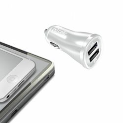 CELLY Auto punjač sa 2 USB ulaza/ bela