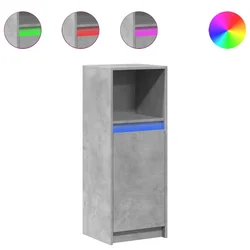 Komoda s LED svjetlima siva boja betona 38x34x100 cm drvena