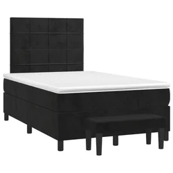 Vidaxl Box spring postelja z vzmetnico črna 120x190 cm žamet