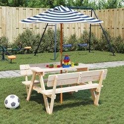 Vrtni suncobran za djecu s drvenim stupom O 120 x 140 cm