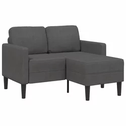 vidaXL vidaXL 2-sedežni kavč z ležiščem v obliki črke L temno siva 125 cm, (21749639)