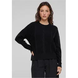 Womens cable knitted sweater black