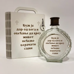 Poklon set Kum je dar od Boga - Kutija sa flašom