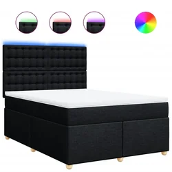 Vidaxl Box spring posteljni z vzmetnico črn 140x190 cm blago
