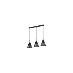 Luster na sajli HIRA 3xE27/60W/230V crni