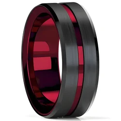 Prstan Aron - črn / rdeč / 62 mm KP32128