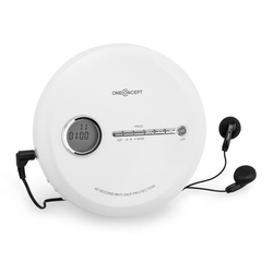 oneConcept CDC 100MP3 discman Disc-Player, LCD ASP, pojačalo, 2x1,5V; bijela boja