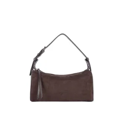LANCASTER Paris Ročna torbica Lancaster Sac rectangle Zippé M Suede Marron rjava