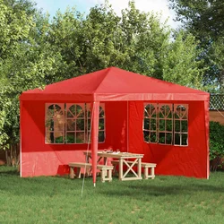 Zid šatora za zabavu 2 pcs 300 x 195 cm Crvena PE i čelik