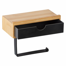 WENKO 24754100 - Držač toalet papira BAMBUSA 18,5x14 cm braon/crna