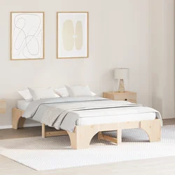vidaXL okvir za posteljo Naravni les Trden borov les 120 x 190 cm