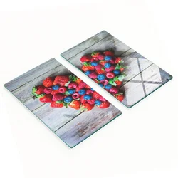 shumee Steklene dekorativne servirne deske za prigrizke v obliki srca s sadjem 2x30x52 cm