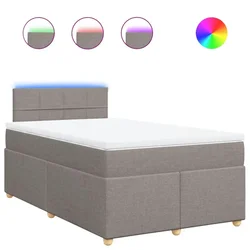 Vidaxl Box spring postelja z vzmetnico taupe 120x200 cm blago