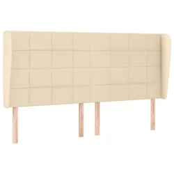 Vidaxl Vzglavje z ušesi krem 203x23x118/128 cm blago