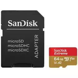 SANDISK MICRO SDXC 64GB EXTREME, 160/60MB/s, UHS-I Speed Class 3, V30,  spominska kartica + adapter