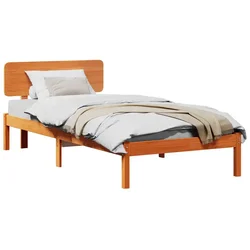 Vidaxl Konstrukcija postelje z vzglavjem Voskast rjav 100 x 200 cm