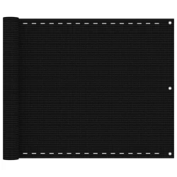 Balkonski zastor crni 75 x 300 cm HDPE