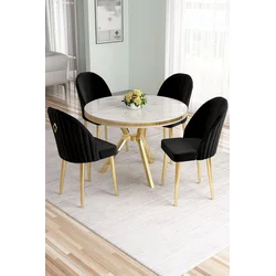 Hanah Home Trpezarijski set, 5 komada, Crni