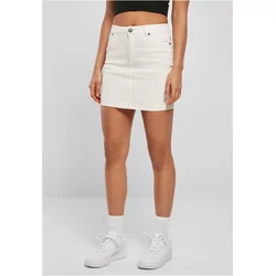 Womens Organic Stretch Denim Mini Skirt Grey White Raw