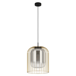 Eglo 39695 - Luster na sajli CAMINATA 1xE27/40W/230V crna/zlatna