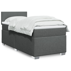 vidaXL Box spring postelja z vzmetnico temno siva 100x200 cm blago