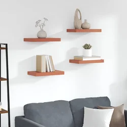 Polica na zidu 4 pcs Crvena 40 x 23,5 x 4 cm Konstruirano drvo