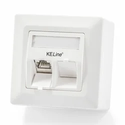 KELine nadometna vtičnica 2x Cat.6 RJ45 FTP 601140-AP + KEJ-C6-S-TL(2)