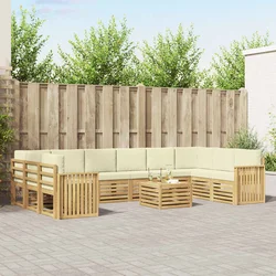 Set vanjskih sofa 11 pcs Bijela i krem 59 x 59 x 37 cm