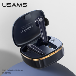 USAMS BLUETOOTH SLUŠALKA TWC SD 5.0 stereo - modre