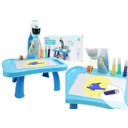 slomart Mini projektor robot LEAN TOYS, mizica za risanje, moder