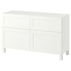BESTA Komb.odlaganje s vratima/fiokama, Pipmakare bela/Stubbarp bela, 120x42x74 cm