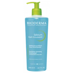 BIODERMA Penasti gel za pranje i pročišćavanje mešovite i masne kože Sebium gel moussant 500ml pumpica