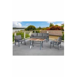 HANAH HOME Baštenska garnitura Nergiz 3+1+1 Dark Grey