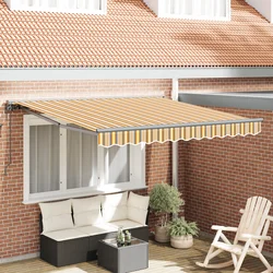 Okvir tende Žuta i Siva 300 x 250 cm Poliester s PU premazom