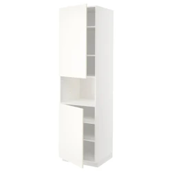 METOD Vis.orm.mikrotal2vrat/policama, bela/Vallstena bela, 60x60x220 cm