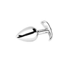 ZENN Smooth Metal Butt Plug with Diamond - Medium
