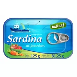 SARDINE SA POVRĆEM BAŠ BAŠ 125G