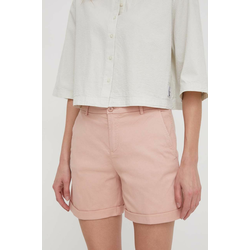 Kratke hlače United Colors of Benetton za žene, boja: ružičasta, bez uzorka, visoki struk