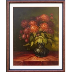 Hrizanteme, Ulje na platnu, 68 x 48 cm