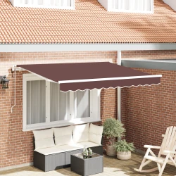 Skrovita tenda Smeđa 350 x 200 cm tkanina